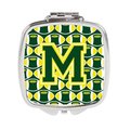 Carolines Treasures Letter M Football Green and Yellow Compact Mirror CJ1075-MSCM